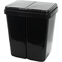 Grizzly Cubo de Basura - 2 Compartimentos - Doble contenedor con Separador con Capacidad de 2 x 25 l - Antracita